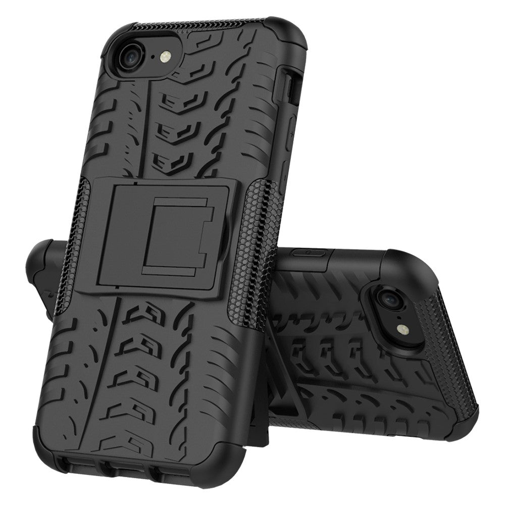 Til iPhone SE (2020)/SE (2022)/8/7 4,7 tommer Cool Tyre PC + TPU Hybridcover med støttefod
