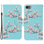 Stylish Pattern Printing PU Leather Wallet Case Magnetic Flip Stand Folio Cover with Strap for iPhone SE (2022)/SE (2020)/8/7