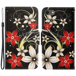 Stylish Pattern Printing PU Leather Wallet Case Magnetic Flip Stand Folio Cover with Strap for iPhone SE (2022)/SE (2020)/8/7