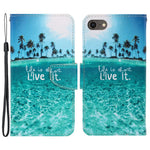 Stylish Pattern Printing PU Leather Wallet Case Magnetic Flip Stand Folio Cover with Strap for iPhone SE (2022)/SE (2020)/8/7