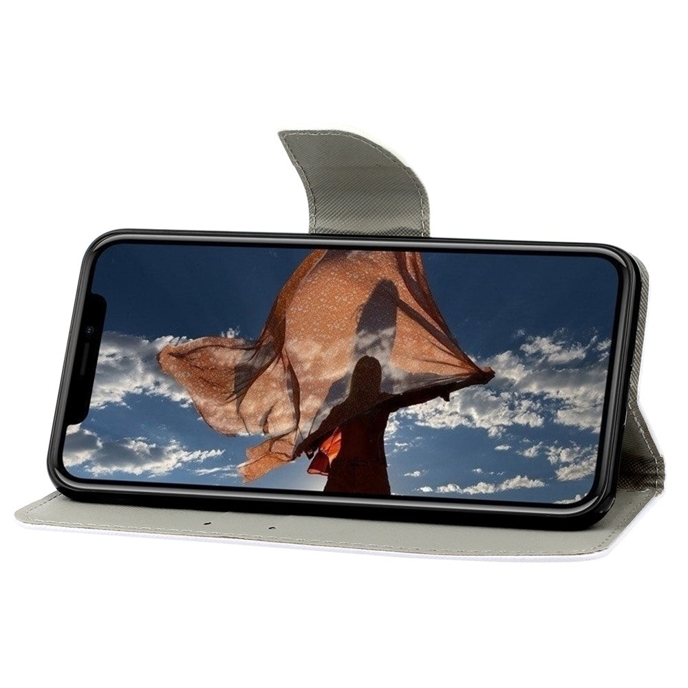 Pung Etui i PU-læder med Håndrem og Mønster, Magnetisk Flip Stand og Folio Cover til iPhone 11 6.1 tommer