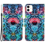 Pung Etui i PU-læder med Håndrem og Mønster, Magnetisk Flip Stand og Folio Cover til iPhone 11 6.1 tommer
