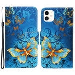 Pung Etui i PU-læder med Håndrem og Mønster, Magnetisk Flip Stand og Folio Cover til iPhone 11 6.1 tommer