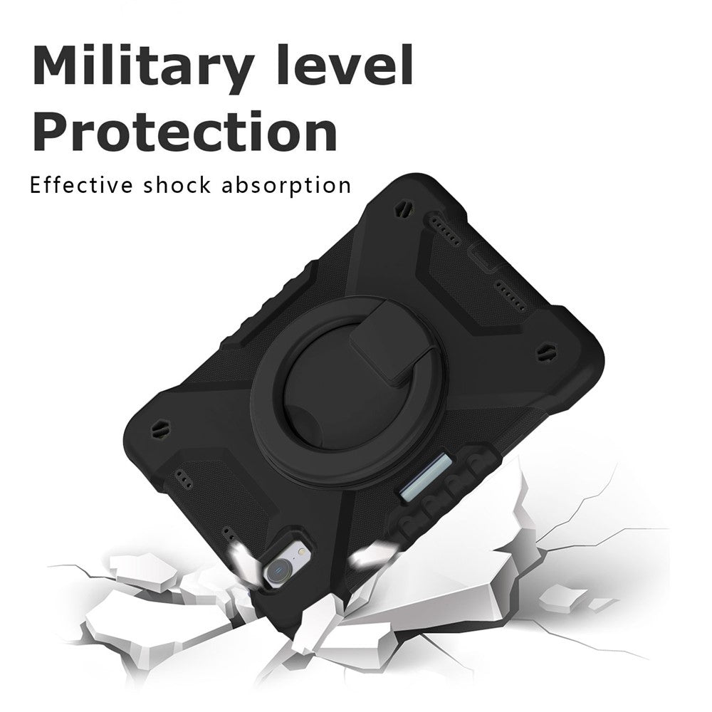 360-degree Rotating Kickstand Anti-Scratch Anti-Drop PC + Silicone Tablet Case with Shoulder Strap for iPad mini (2024) / mini (2021)