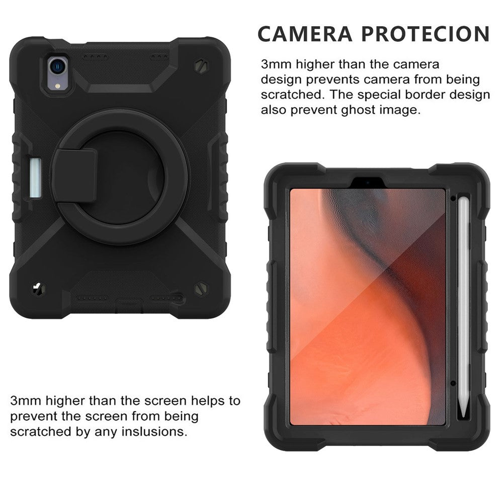 360-degree Rotating Kickstand Anti-Scratch Anti-Drop PC + Silicone Tablet Case with Shoulder Strap for iPad mini (2024) / mini (2021)