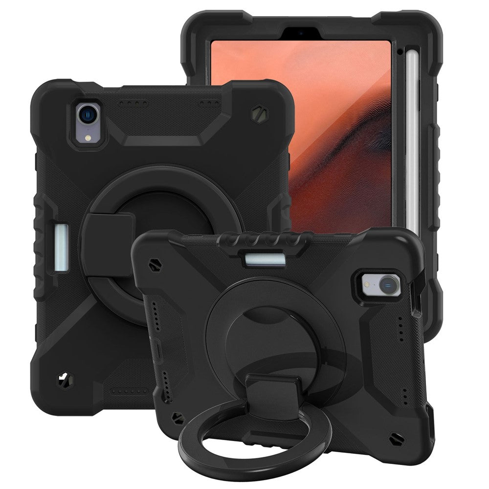 360-degree Rotating Kickstand Anti-Scratch Anti-Drop PC + Silicone Tablet Case with Shoulder Strap for iPad mini (2024) / mini (2021)