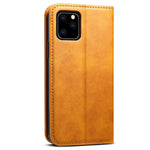 SUTENI Shockproof Drop-proof Textured Surface Magnetic Automatic Closing Wallet Flip Leather Case with Stand for iPhone 11 Pro Max 6.5 inch
