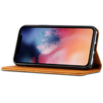 SUTENI Shockproof Drop-proof Textured Surface Magnetic Automatic Closing Wallet Flip Leather Case with Stand for iPhone 11 Pro Max 6.5 inch