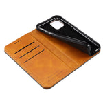 SUTENI Shockproof Drop-proof Textured Surface Magnetic Automatic Closing Wallet Flip Leather Case with Stand for iPhone 11 Pro Max 6.5 inch