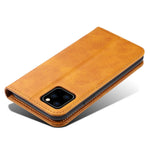 SUTENI Shockproof Drop-proof Textured Surface Magnetic Automatic Closing Wallet Flip Leather Case with Stand for iPhone 11 Pro Max 6.5 inch