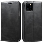 SUTENI Shockproof Drop-proof Textured Surface Magnetic Automatic Closing Wallet Flip Leather Case with Stand for iPhone 11 Pro Max 6.5 inch