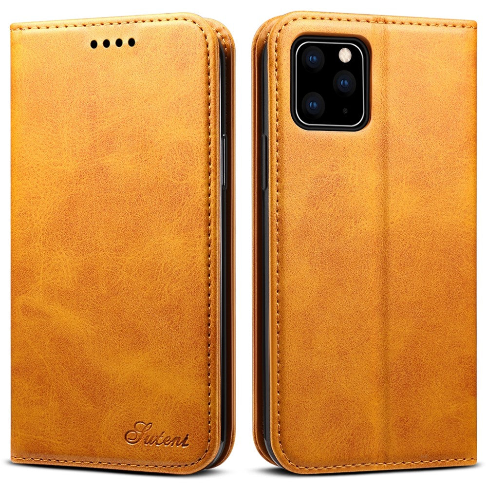 SUTENI Full Body Protection Textured Surface Magnetic Automatic Closing Wallet Leather Case with Stand for iPhone 11 Pro 5.8 inch