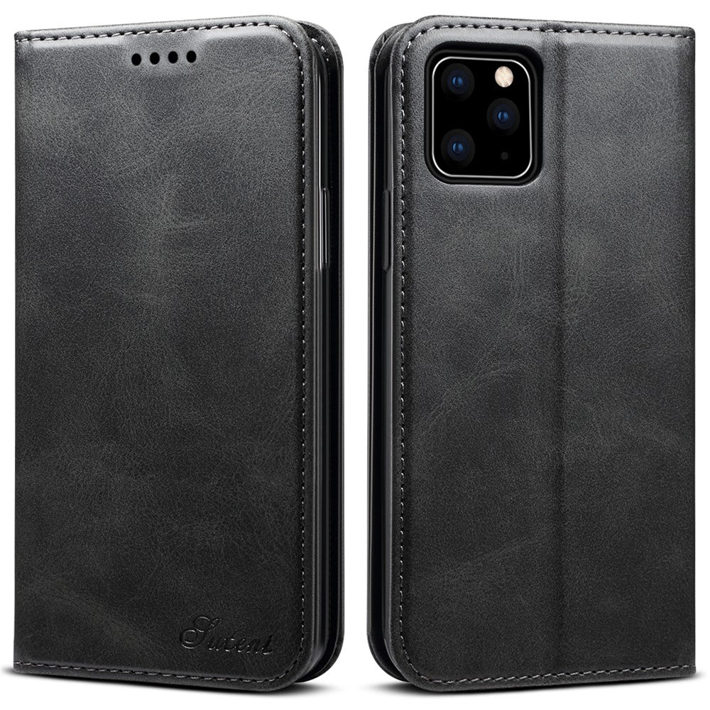 SUTENI Full Body Protection Textured Surface Magnetic Automatic Closing Wallet Leather Case with Stand for iPhone 11 Pro 5.8 inch