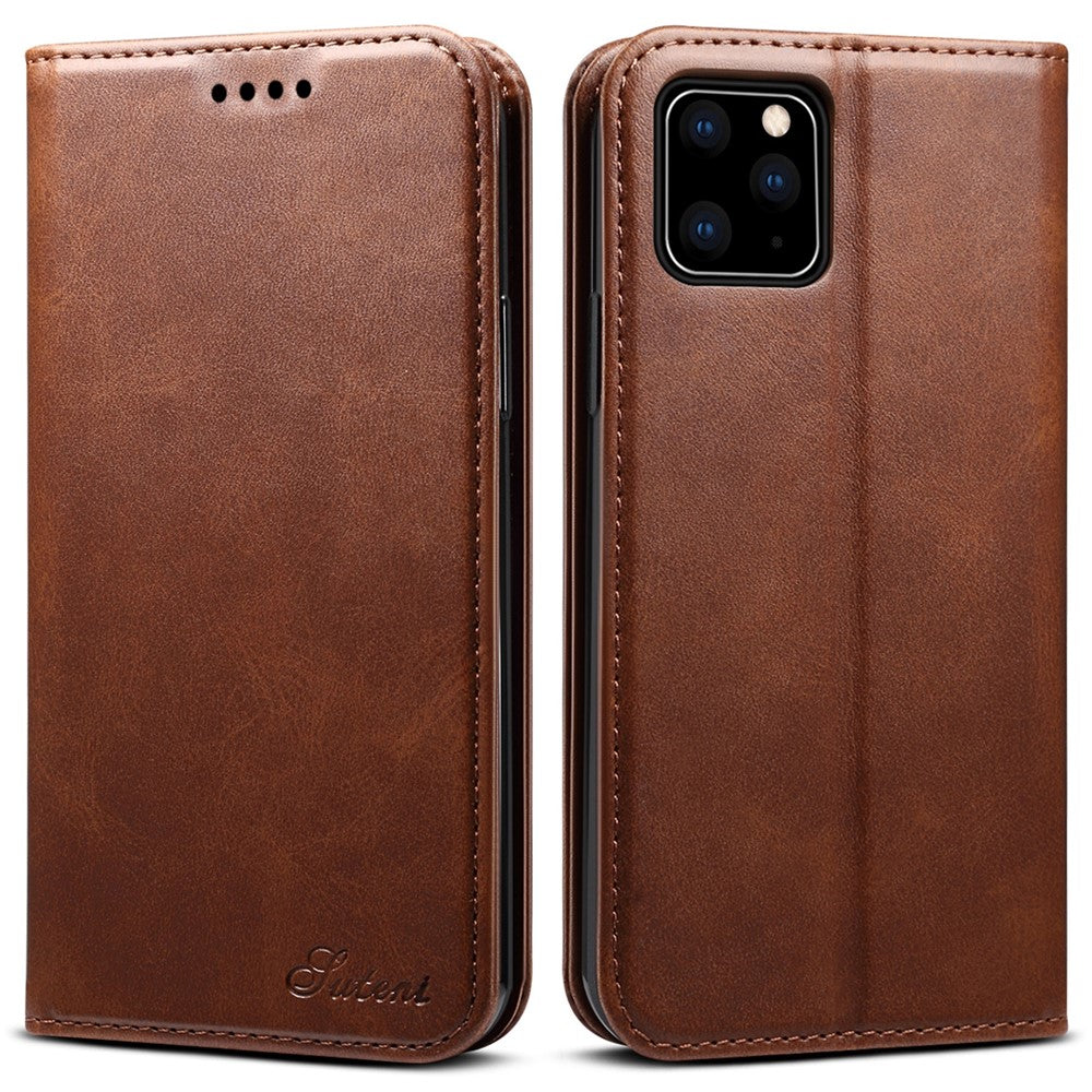 SUTENI Full Body Protection Textured Surface Magnetic Automatic Closing Wallet Leather Case with Stand for iPhone 11 Pro 5.8 inch