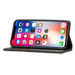 SUTENI Tekstureret overflade Folio Flip Beskyttelsesetui Pung Magnetisk Automatisk Lukning Lædercover med Stand til iPhone XS Max 6,5 tommer