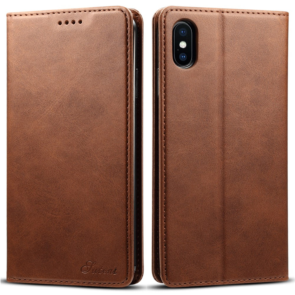 SUTENI Tekstureret overflade Folio Flip Beskyttelsesetui Pung Magnetisk Automatisk Lukning Lædercover med Stand til iPhone XS Max 6,5 tommer