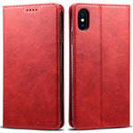 SUTENI Tekstureret overflade Folio Flip Beskyttelsesetui Pung Magnetisk Automatisk Lukning Lædercover med Stand til iPhone XS Max 6,5 tommer
