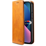 SUTENI Anti-scratch Wallet Stand Design Magnetic Automatic Closing Leather Protective Cover + TPU Inner Case for iPhone 13 mini 5.4 inch