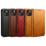 SUTENI Anti-scratch Wallet Stand Design Magnetic Automatic Closing Leather Protective Cover + TPU Inner Case for iPhone 13 mini 5.4 inch
