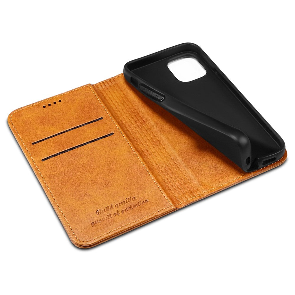 SUTENI Tekstureret overflade Allround beskyttelsescover Magnetisk automatisk lukkende lædercover med stativ og pung til iPhone 12 mini 5,4 tommer