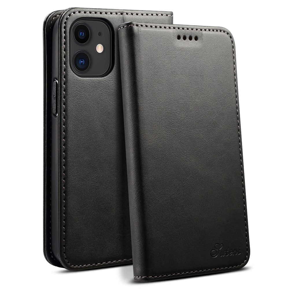 SUTENI Tekstureret overflade Allround beskyttelsescover Magnetisk automatisk lukkende lædercover med stativ og pung til iPhone 12 mini 5,4 tommer