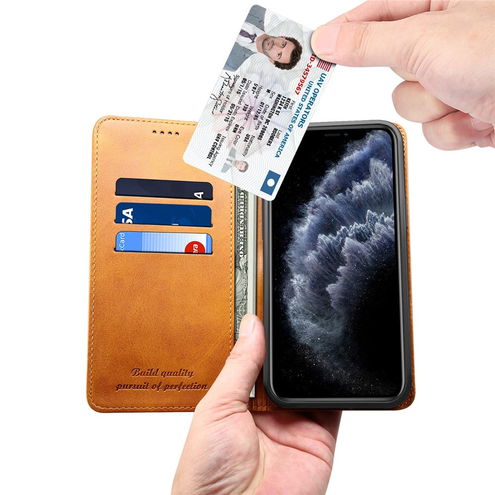 SUTENI Textured Surface Magnetic Automatic Closing Wallet Stand Design Leather Case for iPhone 12/12 Pro 6.1 inch