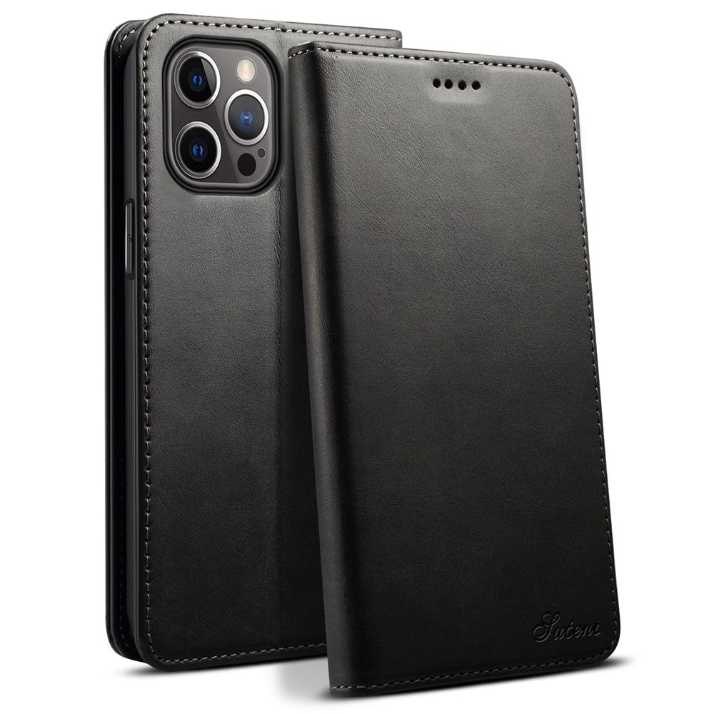 SUTENI Textured Surface Magnetic Automatic Closing Wallet Stand Design Leather Case for iPhone 12/12 Pro 6.1 inch