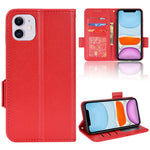 For iPhone 11 6.1 inch Magnetic Smartphone Shell Litchi Texture Anti-fingerprint PU Leather Stand Wallet Case Mobile Phone Cover