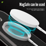 R-JUST RJ-51 Back Hollow Heat Dissipation Carbon Fiber PC + Aluminum Alloy Phone Case Support Wireless Charging for iPhone 12 Pro 6.1 inch
