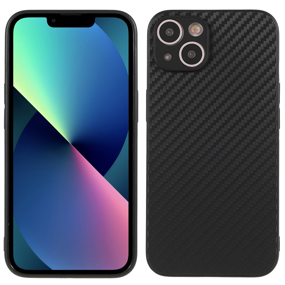 Anti-fingeraftryk Kulfiber Tekstur Fleksibelt TPU Telefoncover Telefonbeklædning til iPhone 13 mini 5.4 tommer