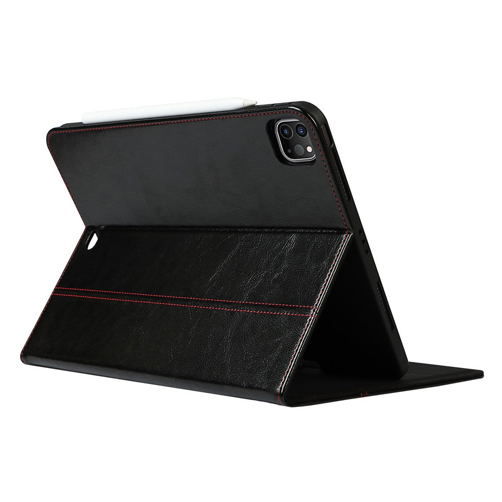 Crazy Horse Texture Wake/Sleep Function Genuine Leather Anti-fall Tablet Case with Stand for Apple iPad Pro 11-inch (2021)