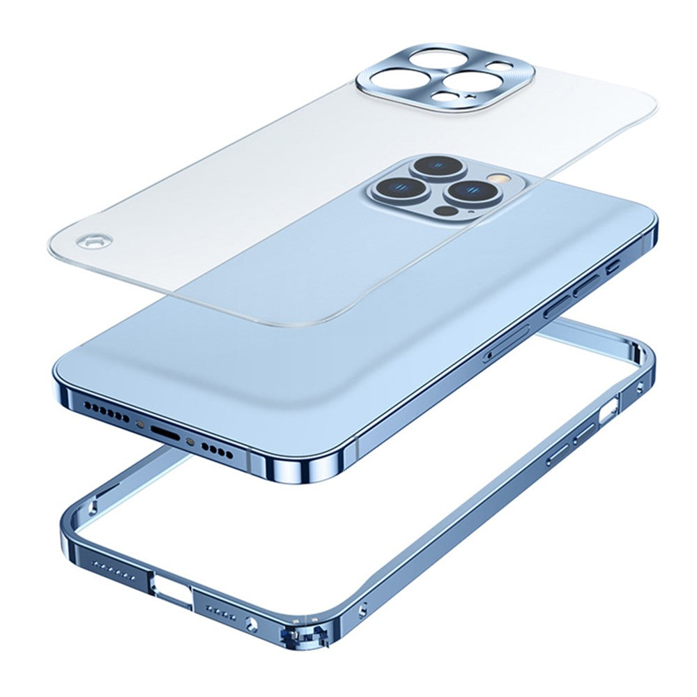 For iPhone 13 Pro Max 6.7 inch Matte Mobile Phone PC + Metal Hybrid Case Protective Shell