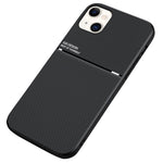 Lätt bakstycke i TPU + PU-läder, smalt, stötsäkert mobilfodral med inbyggd magnetisk metallplåt för iPhone 13 6,1 tum