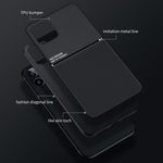 Lätt bakstycke i TPU + PU-läder, smalt, stötsäkert mobilfodral med inbyggd magnetisk metallplåt för iPhone 13 6,1 tum