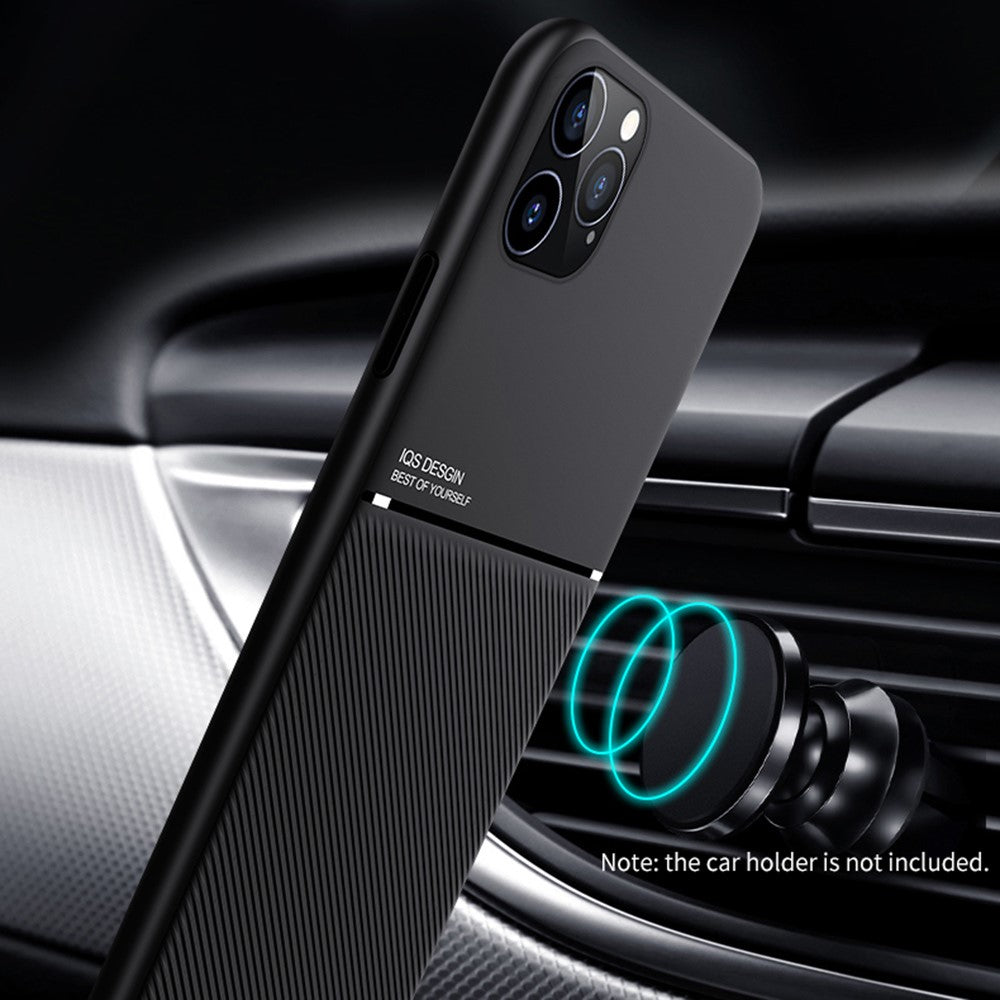 Lätt bakstycke i TPU + PU-läder, smalt, stötsäkert mobilfodral med inbyggd magnetisk metallplåt för iPhone 13 6,1 tum
