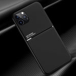 Lätt bakstycke i TPU + PU-läder, smalt, stötsäkert mobilfodral med inbyggd magnetisk metallplåt för iPhone 13 6,1 tum