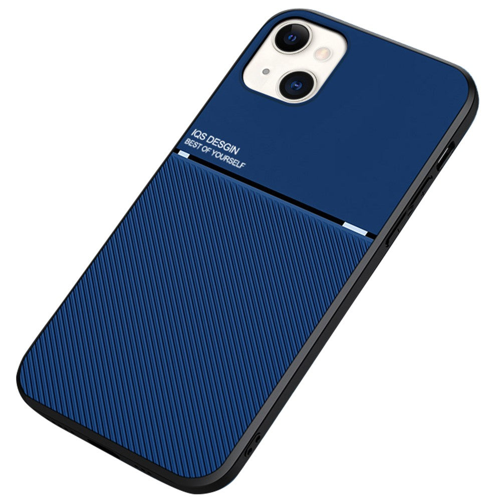 Lätt bakstycke i TPU + PU-läder, smalt, stötsäkert mobilfodral med inbyggd magnetisk metallplåt för iPhone 13 6,1 tum