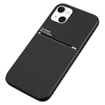 Til iPhone 13 mini 5,4 tommer Præcist udskåret tekstureret anti-fald TPU + PU-læder telefoncover med indbygget magnetisk metalplade
