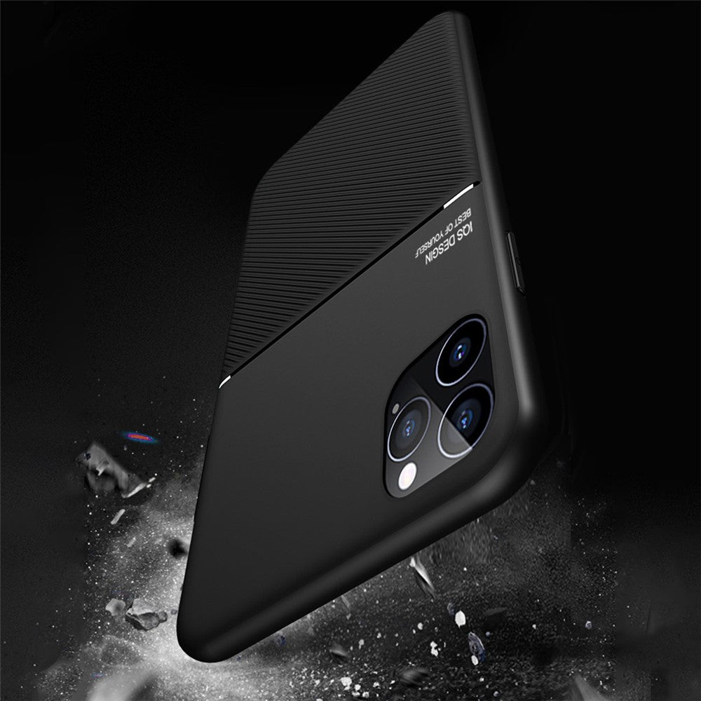 Til iPhone 13 mini 5,4 tommer Præcist udskåret tekstureret anti-fald TPU + PU-læder telefoncover med indbygget magnetisk metalplade