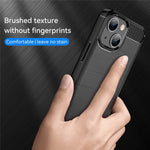 1.8mm Flexible TPU Anti-Scratch Carbon Fiber Brushed Protective Cover Phone Back Case for iPhone 13 6.1 inch