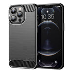 1,8 mm kulfiber børstet tekstur fleksibel TPU anti-fald telefonbagcover til iPhone 13 Pro 6,1 tommer