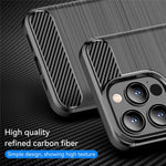 1,8 mm kulfiber børstet tekstur fleksibel TPU anti-fald telefonbagcover til iPhone 13 Pro 6,1 tommer