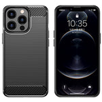 1,8 mm kulfiber børstet tekstur fleksibel TPU anti-fald telefonbagcover til iPhone 13 Pro 6,1 tommer