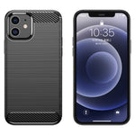 1.8mm Carbon Fiber Brushed Texture Heat Dissipation Back Case Flexible TPU Cover for iPhone 12 mini 5.4 inch