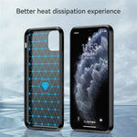 1,8 mm blød TPU-bagside med kulfiberbørstet tekstur til mobiltelefoner, til iPhone 11 Pro Max 6,5 tommer