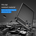 1.8mm Carbon Fiber Brushed Texture Shock Absorption TPU Back Case Mobile Phone Cover for iPhone 11 Pro 5.8 inch