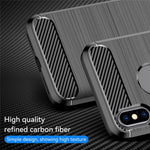 1,8 mm snyggt kolfiberborstat design flexibelt TPU-skal som tål fall och är avslappnat för mobilmobiler till iPhone XS Max 6,5 tum