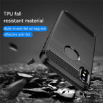 1,8 mm snyggt kolfiberborstat design flexibelt TPU-skal som tål fall och är avslappnat för mobilmobiler till iPhone XS Max 6,5 tum