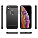1,8 mm snyggt kolfiberborstat design flexibelt TPU-skal som tål fall och är avslappnat för mobilmobiler till iPhone XS Max 6,5 tum