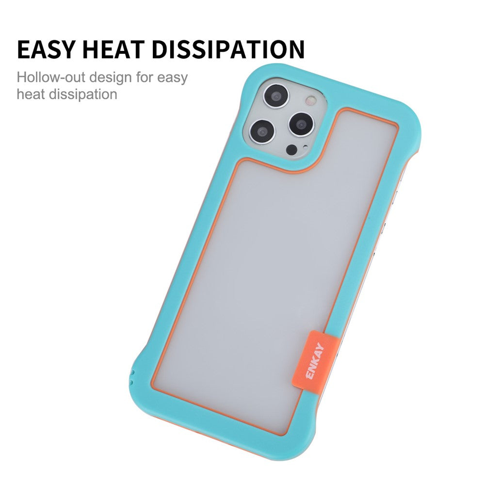 ENKAY HAT PRINCE For iPhone 12 Pro Max 6.7 inch Frameless Slim Phone Case with 9H Tempered Glass Screen Protector Heat Dissipation Phone Cover Drop Resistant Protective Shell
